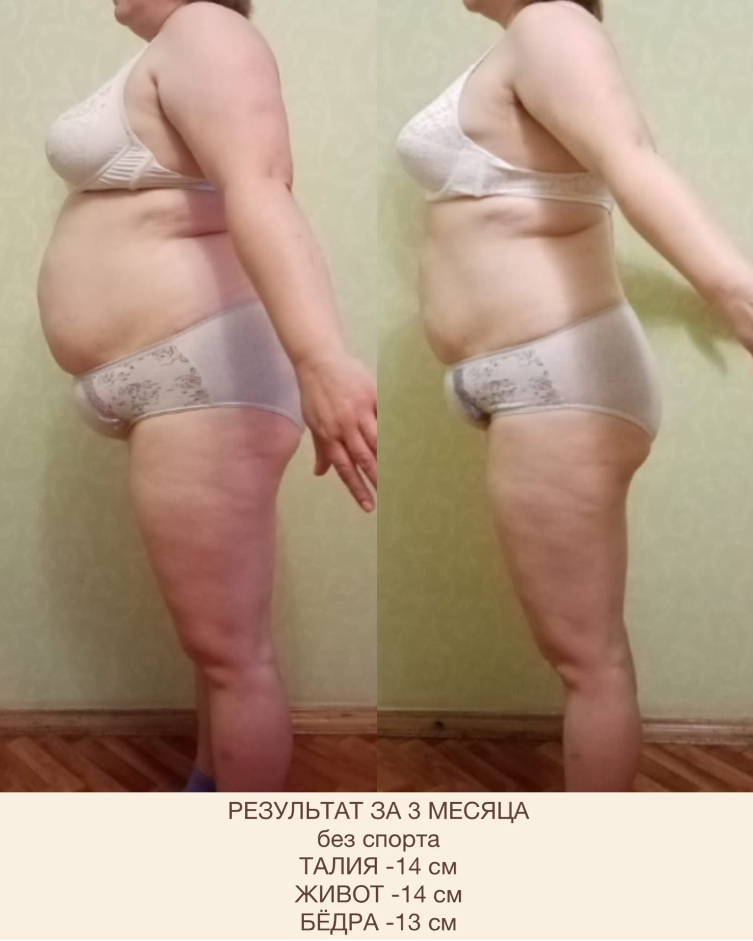 Результат участницы за три месяца